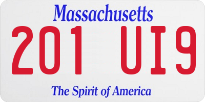 MA license plate 201UI9