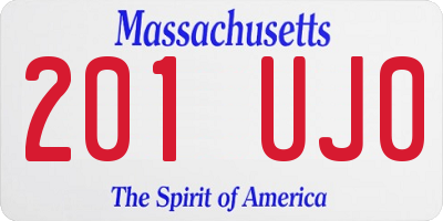MA license plate 201UJ0