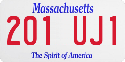 MA license plate 201UJ1