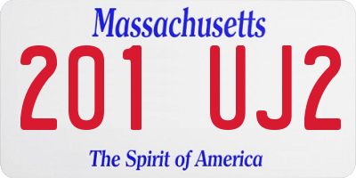 MA license plate 201UJ2