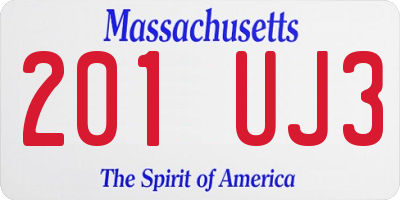 MA license plate 201UJ3