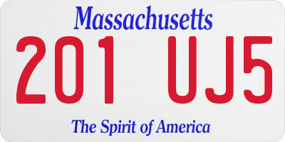 MA license plate 201UJ5