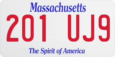 MA license plate 201UJ9