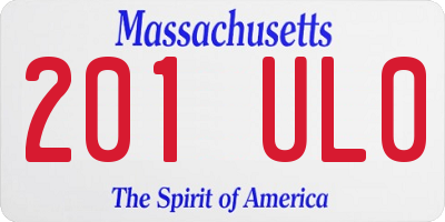 MA license plate 201UL0