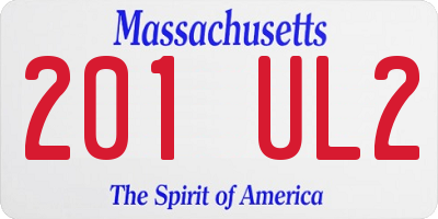 MA license plate 201UL2