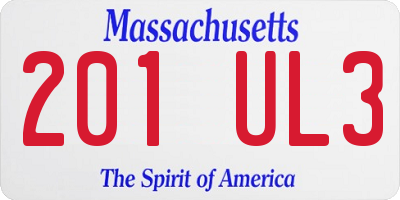 MA license plate 201UL3
