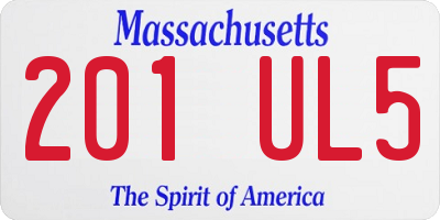 MA license plate 201UL5
