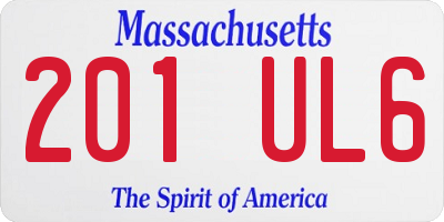 MA license plate 201UL6