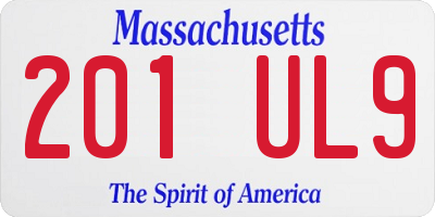 MA license plate 201UL9