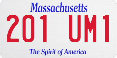 MA license plate 201UM1