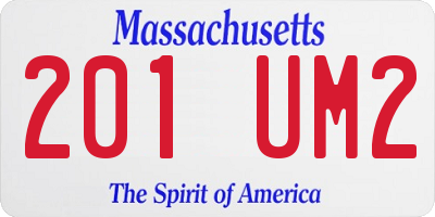 MA license plate 201UM2