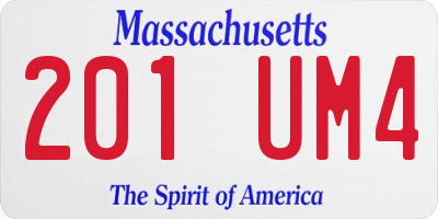 MA license plate 201UM4