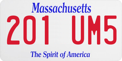 MA license plate 201UM5
