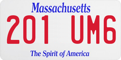 MA license plate 201UM6