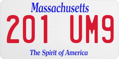MA license plate 201UM9