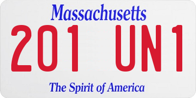 MA license plate 201UN1