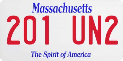 MA license plate 201UN2