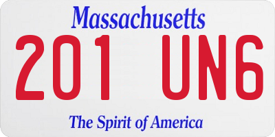 MA license plate 201UN6