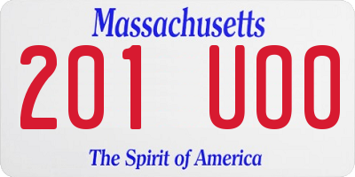 MA license plate 201UO0