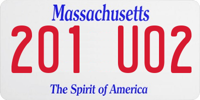MA license plate 201UO2
