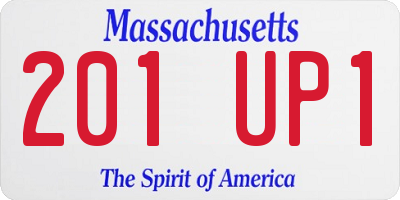 MA license plate 201UP1