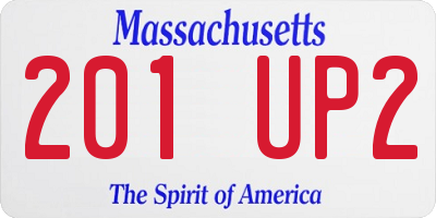 MA license plate 201UP2