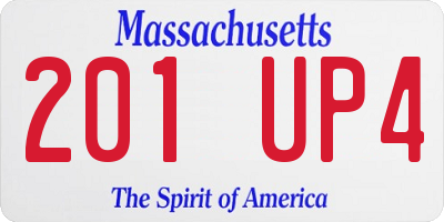 MA license plate 201UP4