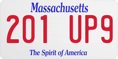 MA license plate 201UP9