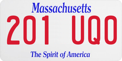 MA license plate 201UQ0