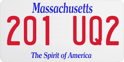 MA license plate 201UQ2
