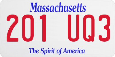 MA license plate 201UQ3