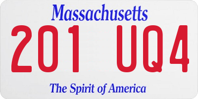 MA license plate 201UQ4