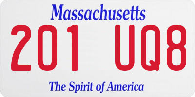 MA license plate 201UQ8