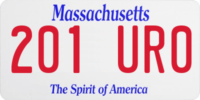 MA license plate 201UR0