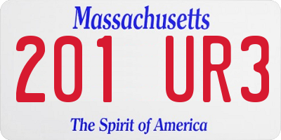 MA license plate 201UR3