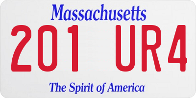 MA license plate 201UR4