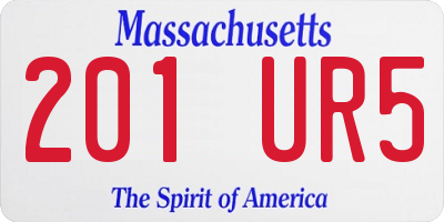 MA license plate 201UR5