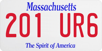 MA license plate 201UR6
