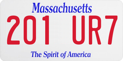 MA license plate 201UR7