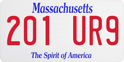 MA license plate 201UR9