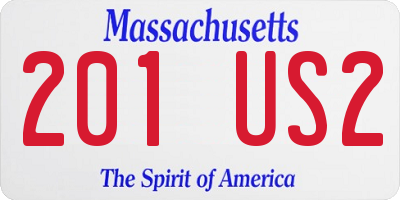 MA license plate 201US2