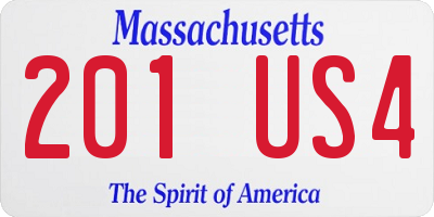 MA license plate 201US4