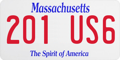 MA license plate 201US6