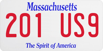 MA license plate 201US9