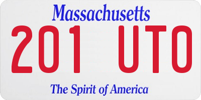 MA license plate 201UT0