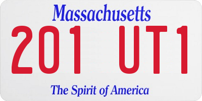 MA license plate 201UT1