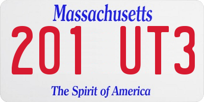 MA license plate 201UT3