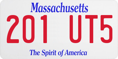 MA license plate 201UT5