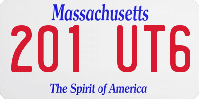 MA license plate 201UT6