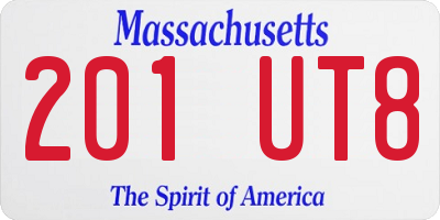 MA license plate 201UT8